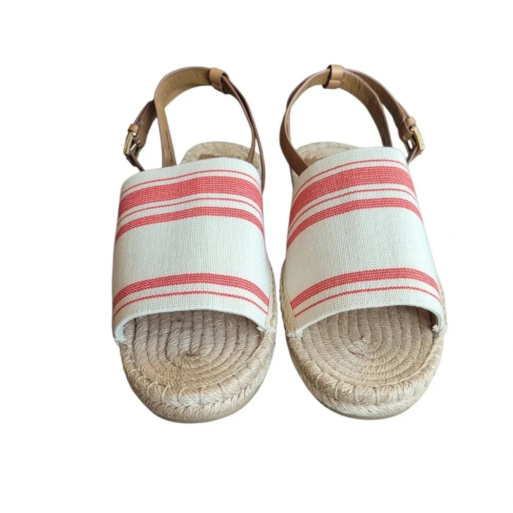 TORY BURCH 10 Elastic Awning Stripe Espadrille Sandal Women